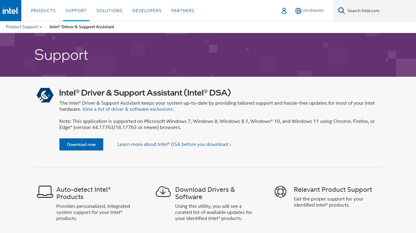 Intel® Driver & Support Assistant